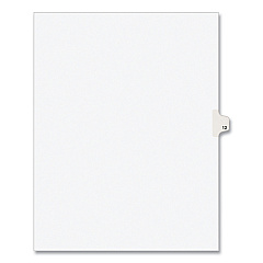 Preprinted Legal Exhibit Side Tab Index Dividers, Avery Style, 10-Tab, 12, 11 x 8.5, White, 25/Pack (11922)