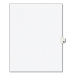Preprinted Legal Exhibit Side Tab Index Dividers, Avery Style, 10-Tab, 14, 11 x 8.5, White, 25/Pack (11924)