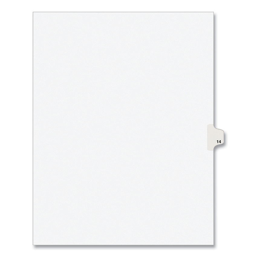 Preprinted Legal Exhibit Side Tab Index Dividers, Avery Style, 10-Tab, 14, 11 x 8.5, White, 25/Pack (11924)