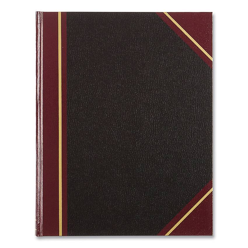 National Texthide Eye-Ease Record Book, Black/Burgundy/Gold Cover, 10.38 x 8.38 Sheets, 150 Sheets/Book (56211)