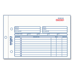 Rediform Invoice Book, Two-Part Carbonless, 5.5 x 7.88, 1/Page, 50 Forms (7L721)