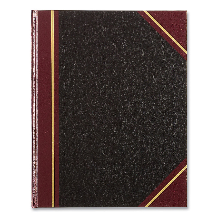 National Texthide Eye-Ease Record Book, Black/Burgundy/Gold Cover, 10.38 x 8.38 Sheets, 300 Sheets/Book (56231)