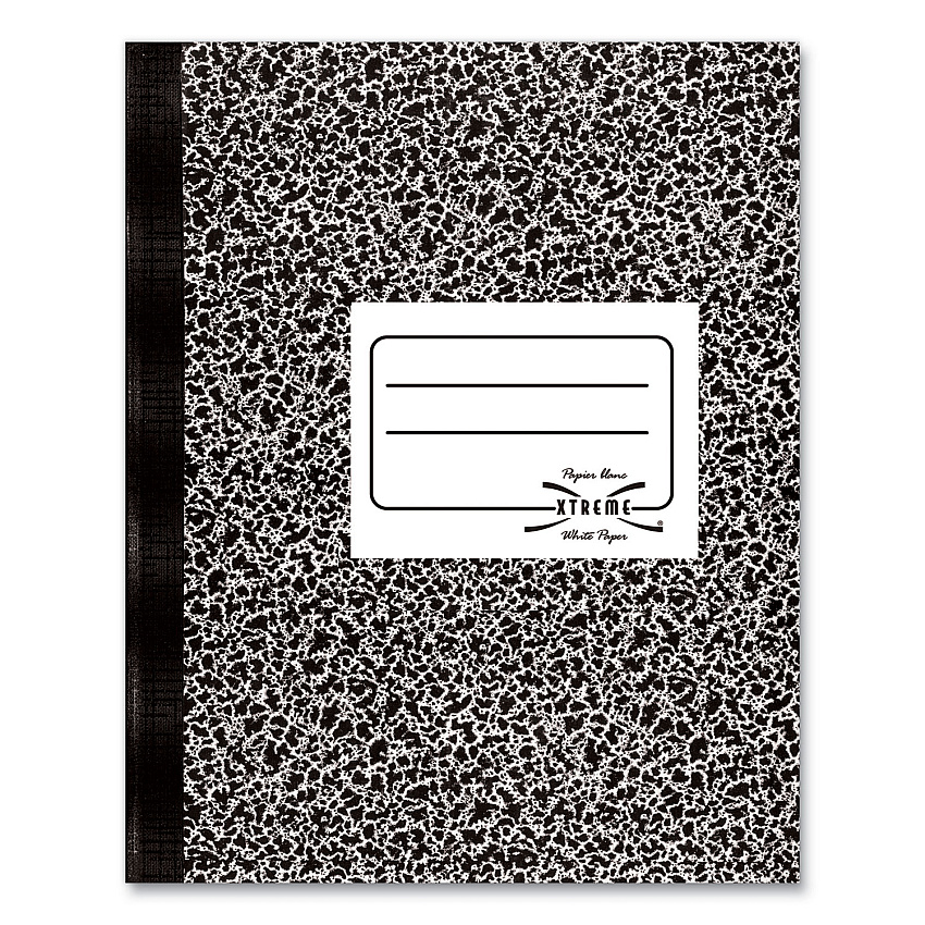 National Composition Book, Medium/College Rule, Black Marble Cover, 11 x 8.38, 80 Sheets (43481)