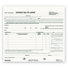 Rediform Bill of Lading Short Form, Three-Part Carbonless, 7 x 8.5, 1/Page, 250 Forms (44301)