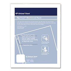 National Rip Proof Reinforced Filler Paper, 3-Hole, 8.5 x 11, Unruled, 100/Pack (20121)