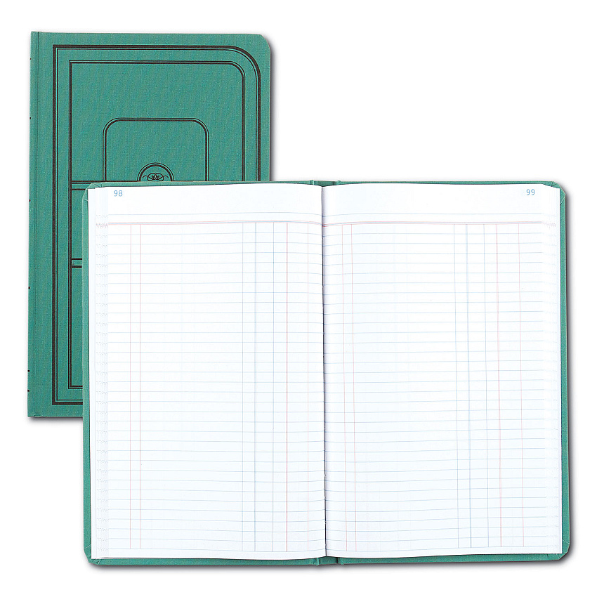 National Tuff Series Accounting Journal, Single-Page 8-Column Accounting Format, Green Cover, 12 x 7.5 Sheets, 500 Sheets/Book (A66500J)