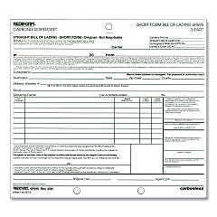 Rediform Bill of Lading, Short Form, Three-Part Carbonless, 7 x 8.5, 1/Page, 50 Forms (6P695)