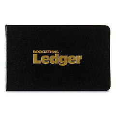 National Four-Ring Ledger Binder Kit with A-Z Index, Black Cover, 8.5 x 5 Debit-Credit-Balance Sheets, 100 Sheets/Book (63453)