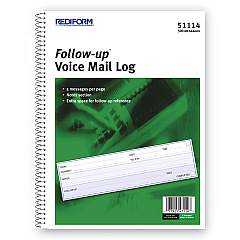 Rediform Voice Mail Wirebound Log Books, 8 x 10.63, 5/Page, 500 Forms (51114)