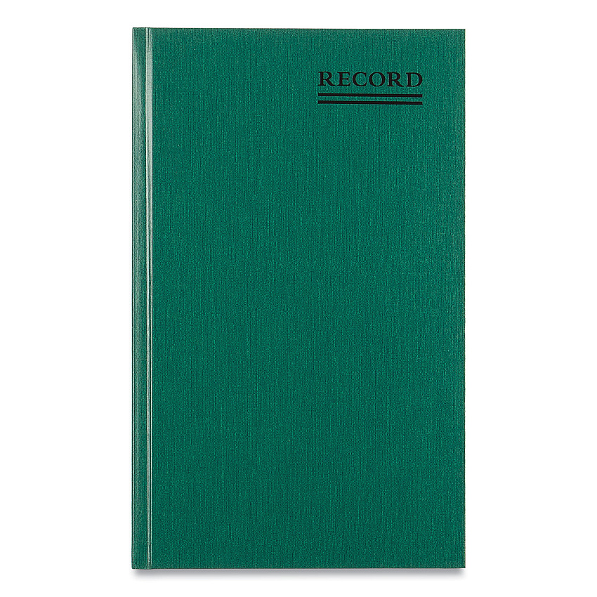 National Emerald Series Account Book, Green Cover, 12.25 x 7.25 Sheets, 500 Sheets/Book (56151)