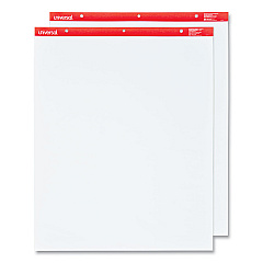 Universal Easel Pads/Flip Charts, Unruled, 27 x 34, White, 50 Sheets, 2/Carton (UNV35600)