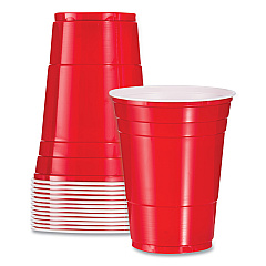 Dart Solo Plastic Party Cold Cups, 16 oz, Red, 50/Bag, 20 Bags/Carton (P16R)