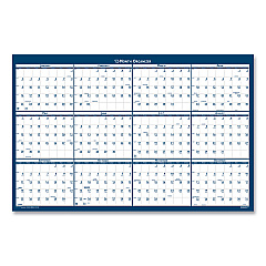 AbilityOne 7510016008023 SKILCRAFT Two-Sided Dry Erase Wall Calendar, 24 x 37, White/Blue Sheets, 12-Month (Jan to Dec): 2023