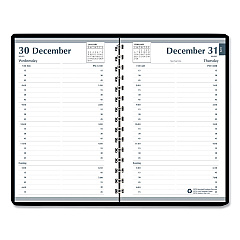AbilityOne 7530016007580 SKILCRAFT Daily Appointment Planner, Wirebound: Non-Refillable, 8 x 5, Black Cover, 12-Month (Jan to Dec): 2023