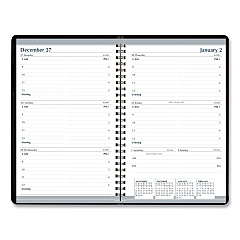AbilityOne 7530016935592, SKILCRAFT Weekly Appointment Planner, 8 x 5, Black Cover, 12-Month (Jan to Dec): 2026