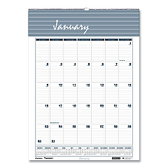 AbilityOne 7510016007634 SKILCRAFT 12-Month Wall Calendar, 12 x 17, White/Blue/Gray Sheets, 12-Month (Jan to Dec): 2023