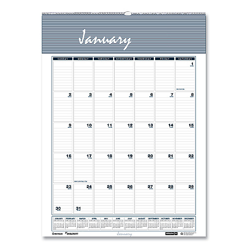 AbilityOne 7510016935101, SKILCRAFT 12-Month Wall Calendar, 12 x 17, White/Blue/Gray Sheets, 12-Month (Jan to Dec): 2026