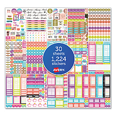 Avery Budgeting Planner Stickers, Budget Theme, Assorted Colors, 1,224/Pack (6788)