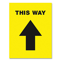 Avery Social Distancing Floor Decals, 8.5 x 11, This Way, Yellow Face, Black Graphics, 5/Pack (83022)