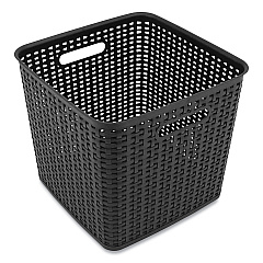Advantus Plastic Weave Bin, Extra Large, 12.6" x 11.1" x 16.6", Black (37519)