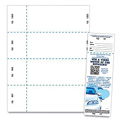 Blanks/USA Jumbo Micro-Perforated Event/Raffle Ticket, 90 lb Index Weight, 8.5 x 11, White, 4 Tickets/Sheet, 250 Sheets/Pack (10X9WH)