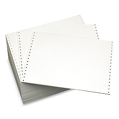 Domtar Continuous Feed Computer Paper, 1-Part, 18 lb Bond Weight, 8.5 x 12, White, 4,000/Carton (120028)