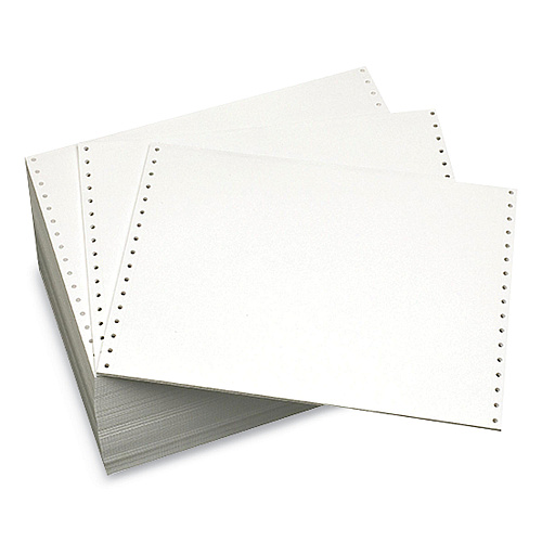 Domtar Continuous Feed Computer Paper, 1-Part, 18 lb Bond Weight, 8.5 x 12, White, 4,000/Carton (120028)