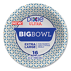 Dixie Ultra Heavy-Duty Big Bowls, 34 oz, Multicolor, 16/Pack (16223)