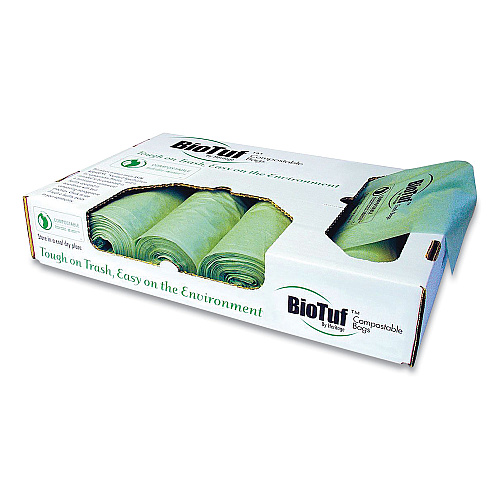 Heritage Biotuf Compostable Can Liners, 60 to 64 gal, 1 mil, 47" x 60", Green, 100/Carton (Y9460YER01)