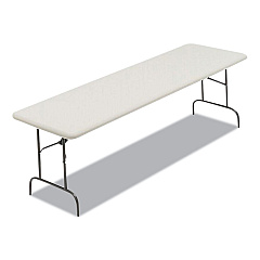 Iceberg IndestrucTables Too 600 Series Folding Table, Rectangular Top, 600 lb Capacity, 96 x 30 x 29, Platinum (65333)