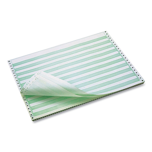 TST/Impreso, Inc. Continuous Feed Computer Paper, 1-Part, 18 lb Bond Weight, 11 x 14.88, White/Green Bar, 3,100/Carton (7810010)