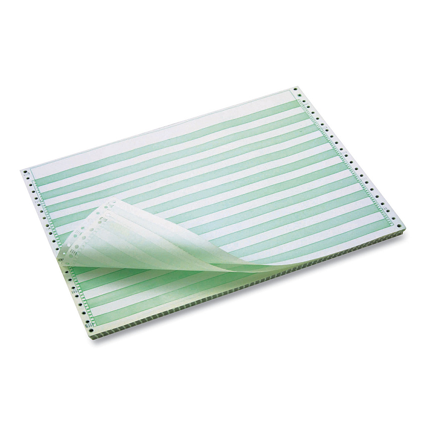 TST/Impreso, Inc. Continuous Feed Computer Paper, 1-Part, 18 lb Bond Weight, 11 x 14.88, White/Green Bar, 3,100/Carton (7810010)