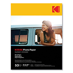 Kodak Photo Paper, 8 mil, 8.5 x 11, Glossy White, 50/Pack (41182)