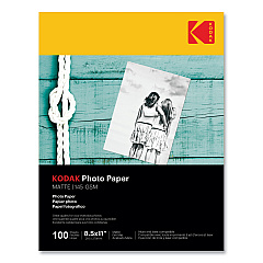 Kodak Photo Paper, 7.2 mil, 8.5 x 11, Matte White, 100/Pack (41184)