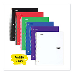 Five Star Wirebound Notebook with Two Pockets, 1-Subject, Wide/Legal Rule, Randomly Assorted Cover Color, (100) 10.5 x 8 Sheets (523807635)