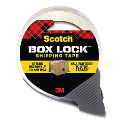 Scotch Box Lock Shipping Packaging Tape with Refillable Dispenser, 3" Core, 1.88" x 54.6 yds, Clear (3950RD)