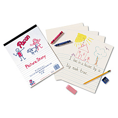 Pacon Multi-Program Picture Story Paper, 16 lb, 5/8" Long Rule, One-Sided, 9 x 12, 500/Pack (2423)