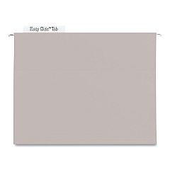 Smead TUFF Extra Capacity Hanging File Folders with Easy Slide Tabs, 4" Capacity, Letter, 1/3-Cut Tabs, Steel Gray, 18/Box (64242)