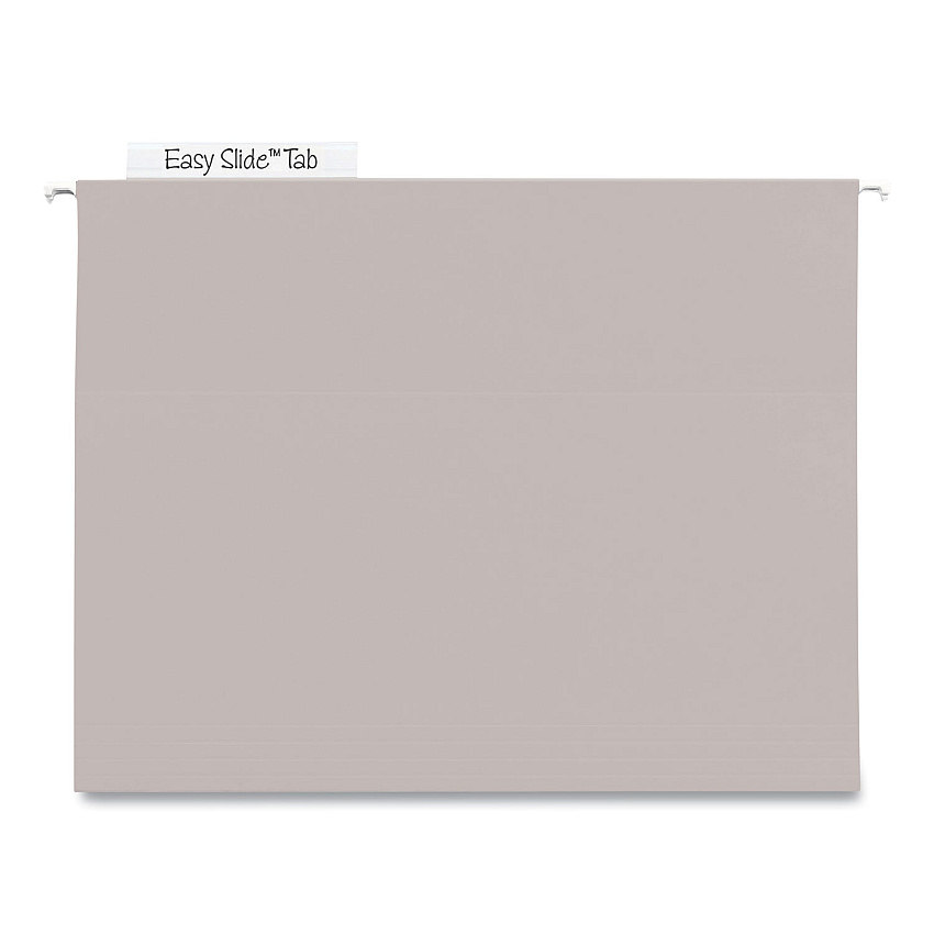 Smead TUFF Extra Capacity Hanging File Folders with Easy Slide Tabs, 4" Capacity, Letter, 1/3-Cut Tabs, Steel Gray, 18/Box (64242)