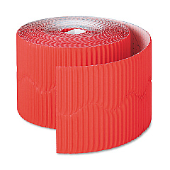 Pacon Bordette Decorative Border, 2.25" x 50 ft Roll, Flame Red (37036)