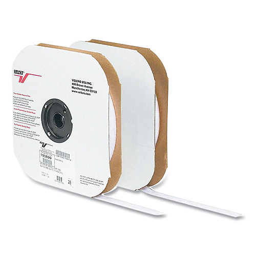 VELCRO Brand Sticky-Back Fasteners, Hook Side, 1" x 75 ft, White (191033)