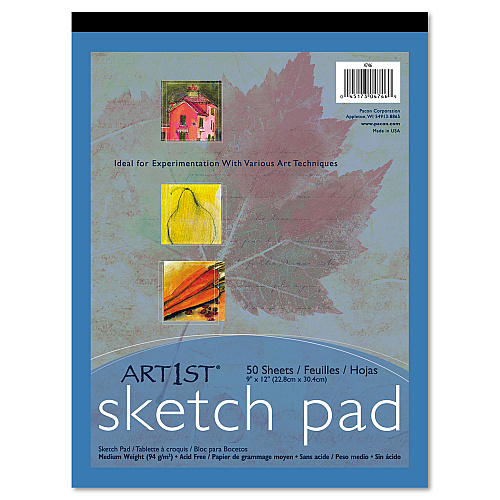 Pacon Art1st Sketch Pad, Unruled, 50 White 9 x 12 Sheets (4746)