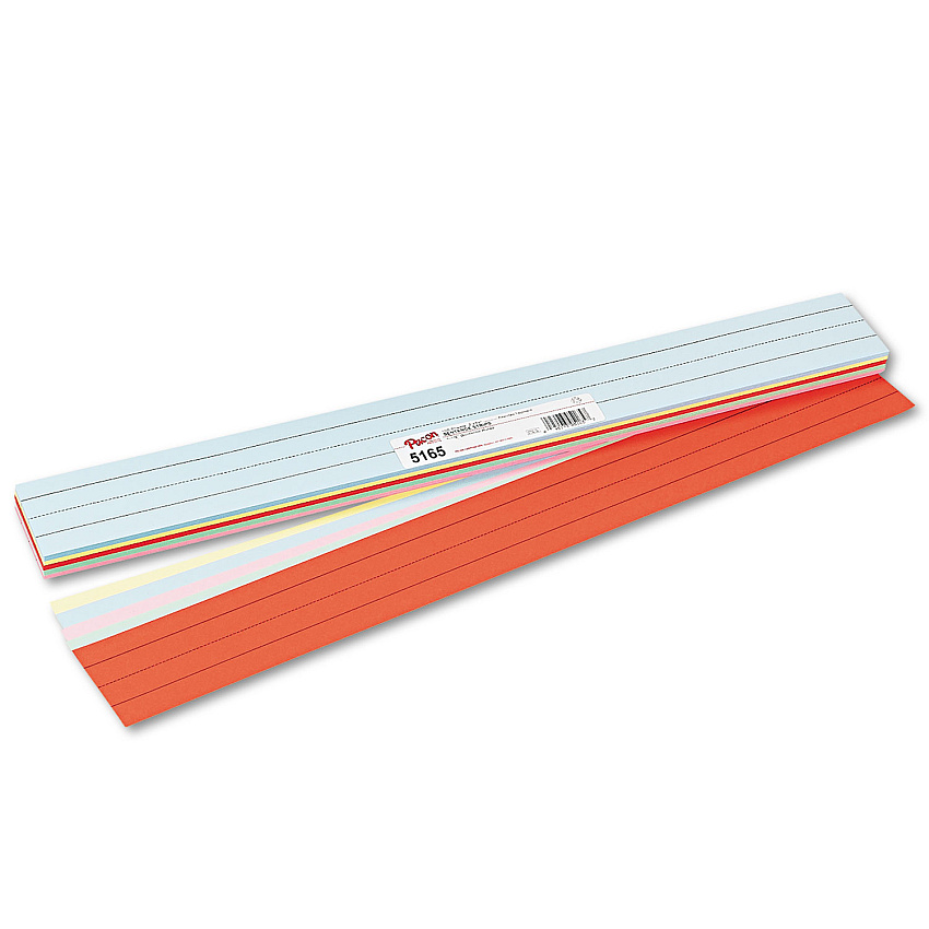 Pacon Sentence Strips, 24 x 3, Assorted Colors, 100/Pack (5165)