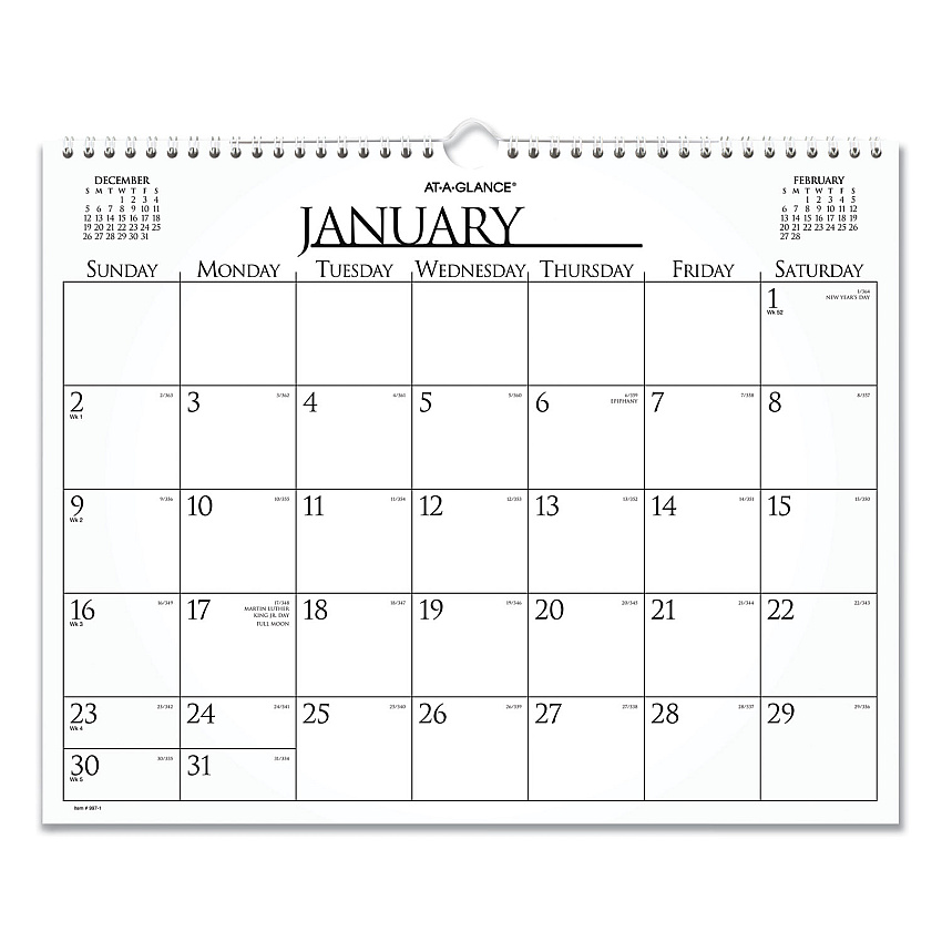 AT-A-GLANCE Business Monthly Wall Calendar, 15 x 12, White/Black Sheets, 12-Month (Jan to Dec): 2023 (997114)