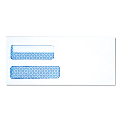 Universal Double Window Business Envelope, #10, Square Flap, Self-Adhesive, 4.13 x 9.5, 500/Box (UNV36104)