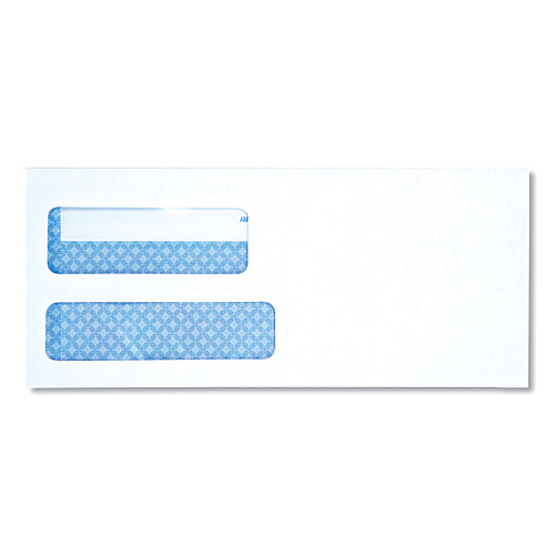 Universal Double Window Business Envelope, #9, Square Flap, Self-Adhesive, 3.88 x 8.88, White, 500/Box (UNV35217)
