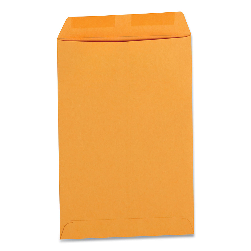 Universal Self-Stick Open-End Catalog Envelope, #1, Square Flap, Self-Adhesive Closure, 6" x 9", Brown Kraft, 100/Box (UNV42200)