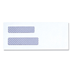 Universal Double Window Business Envelope, #8 5/8, Square Flap, Gummed Closure, 3.63 x 8.88 White, 500/Box (UNV35213)