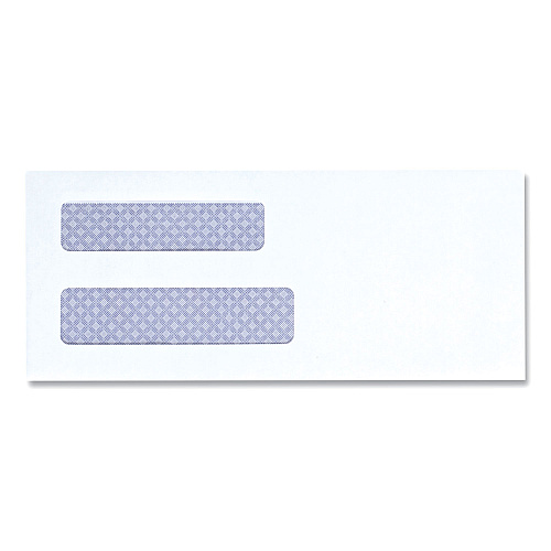 Universal Double Window Business Envelope, #8 5/8, Square Flap, Gummed Closure, 3.63 x 8.88 White, 500/Box (UNV35213)