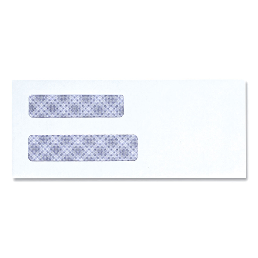 Universal Double Window Business Envelope, #8 5/8, Square Flap, Gummed Closure, 3.63 x 8.88 White, 500/Box (UNV35213)
